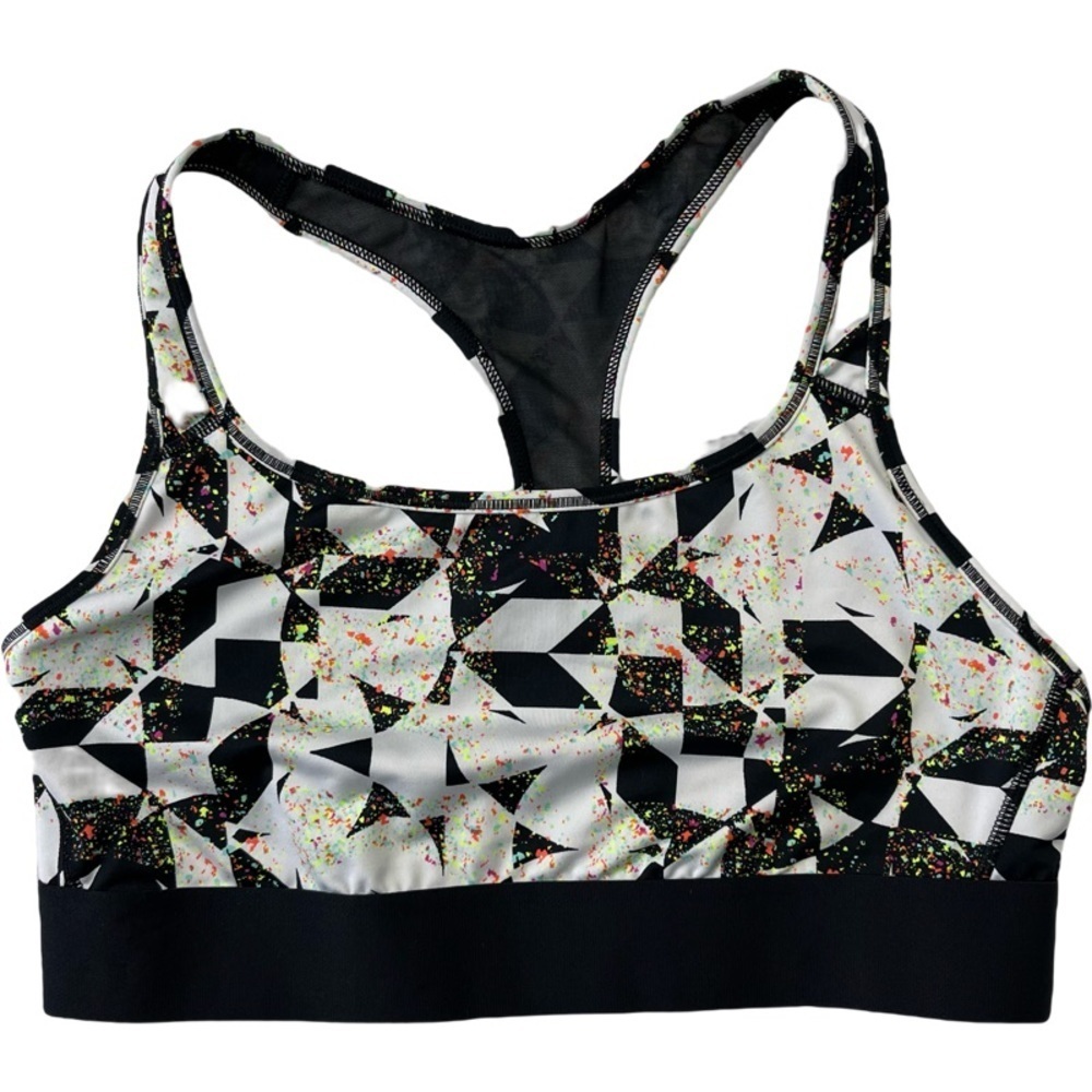 ✅ Victoria's Secret VSX Sports Bra Bralette Crop Top White black multicolored L